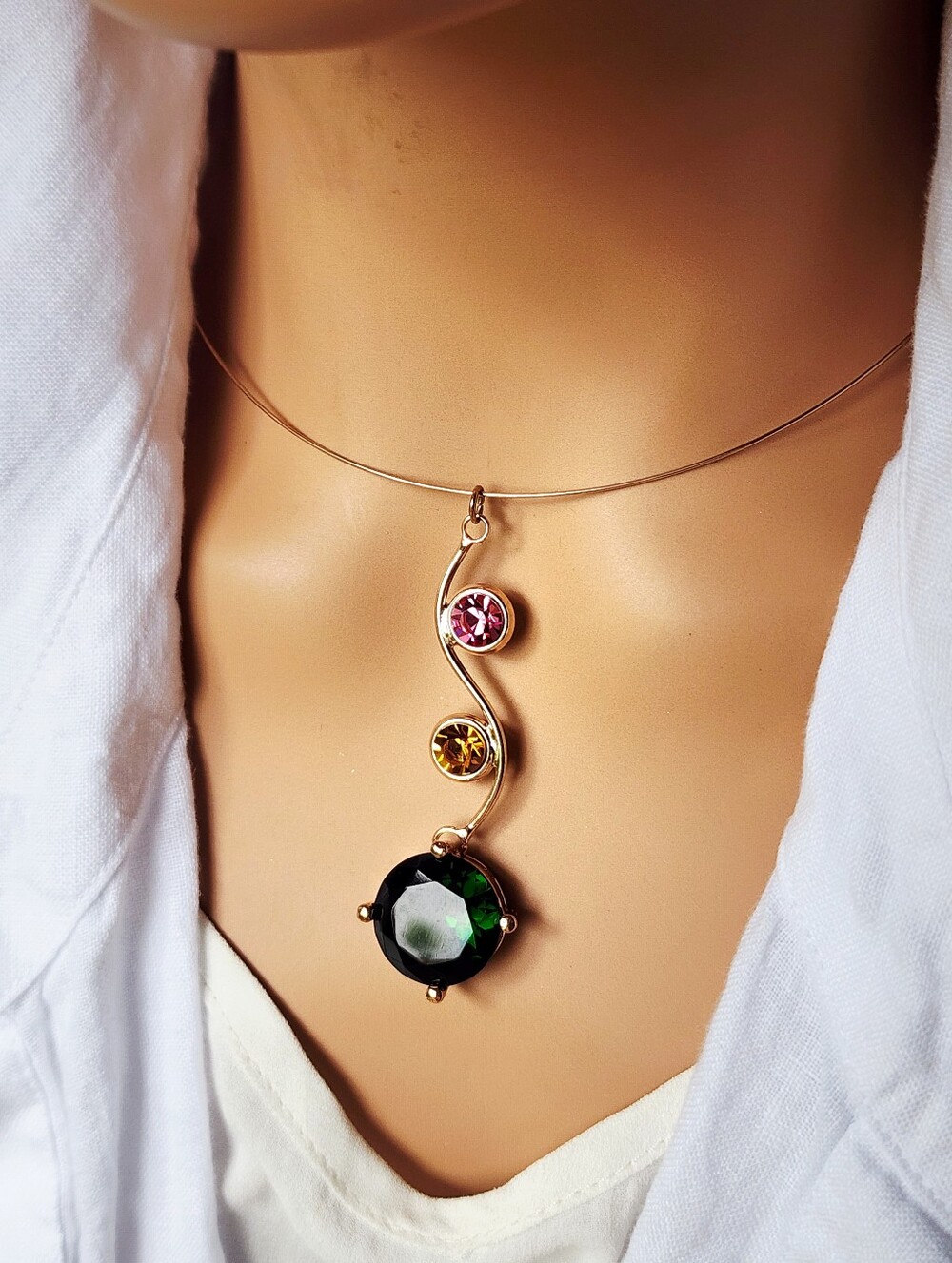 Lightweight Rose Gold plated Hypoallergic Minimalist Swarovski Element Crystal